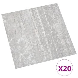 VidaXL Samoprzylepne panele podłogowe, 20 szt., PVC, 1,86 m², szare