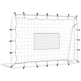 VidaXL Rebounder do piłki nożnej, biało-czarny, 184x61x123 cm, stal/PE