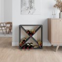 VidaXL Szafka na wino, szara, 62x25x62 cm, lite drewno sosnowe