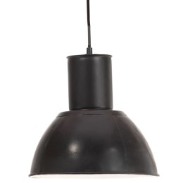 VidaXL Lampa wisząca, 25 W, czarna, okrągła, 28,5 cm, E27