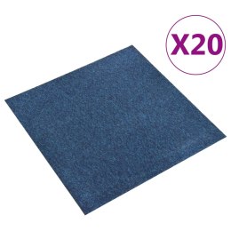 VidaXL Podłogowe płytki dywanowe, 20 szt., 5 m², 50x50 cm, niebieskie