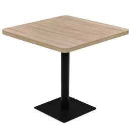 VidaXL Stolik bistro z MDF na stalowej podstawie, 80x80x75 cm, dębowy