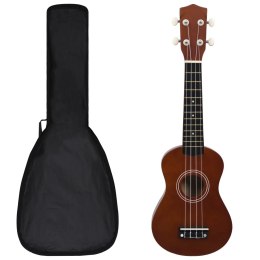 VidaXL Ukulele sopranowe z pokrowcem, dla dzieci, naturalne, 21