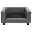 VidaXL Sofa dla psa, szara, 60x43x30 cm, plusz i sztuczna skóra