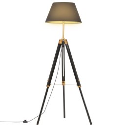 VidaXL Lampa podłogowa na trójnogu, czarno-złota, drewno, 141 cm