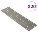 VidaXL Płytki perforowane, 20 szt., 2 mm, 400x100 mm, stal ocynkowana