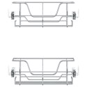 VidaXL Wysuwane kosze druciane, 2 szt., srebrne, 45 cm
