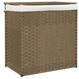 VidaXL Kosz na pranie z 2 komorami, 53x35x57 cm, polirattan