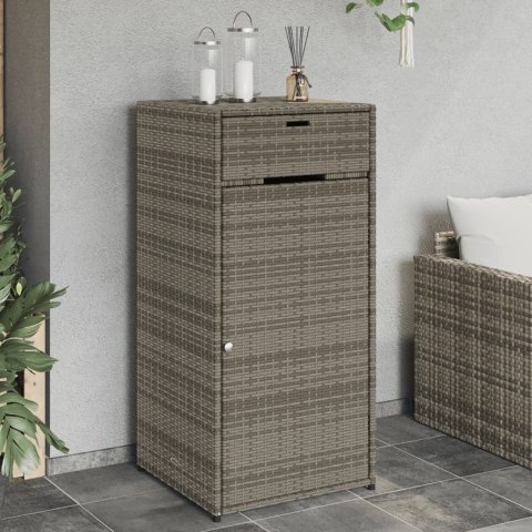 VidaXL Szafka ogrodowa, szara, 55x55x111 cm,polirattan