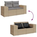 VidaXL Sofa ogrodowa z poduszkami, 2-osobowa, beż, polirattan