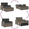 VidaXL Sofa ogrodowa z poduszkami, 2-os., szara, rattan PE i akacja