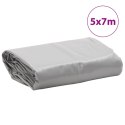 VidaXL Plandeka, szara, 5x7 m, 650 g/m²