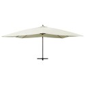 VidaXL Wiszący parasol z drewnianym słupkiem, 400x300 cm, piaskowy