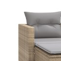 VidaXL Sofa ogrodowa 2-osobowa ze stołkami, beżowa, rattan PE