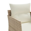 VidaXL Sofa ogrodowa 2-osobowa ze stołkami, beżowa, rattan PE