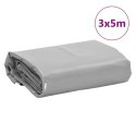 VidaXL Plandeka, szara, 3x5 m, 650 g/m²