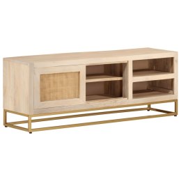 VidaXL Szafka pod TV, 110x30x40 cm, lite drewno mango i żelazo