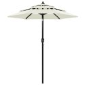 VidaXL 3-poziomowy parasol na aluminiowym słupku, piaskowy, 2 m