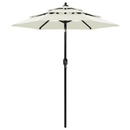 VidaXL 3-poziomowy parasol na aluminiowym słupku, piaskowy, 2 m