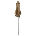 VidaXL Parasol ogrodowy z LED, taupe, 200x211 cm, aluminium