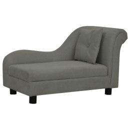 VidaXL Sofa dla psa, z poduszką, ciemnoszara, 83x44x44 cm, pluszowa