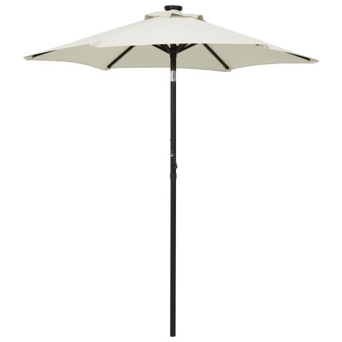 VidaXL Parasol ogrodowy z LED, piaskowy, 200x211 cm, aluminium