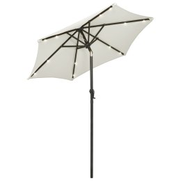 VidaXL Parasol ogrodowy z LED, piaskowy, 200x211 cm, aluminium