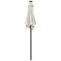 VidaXL Parasol ogrodowy z LED, piaskowy, 200x211 cm, aluminium