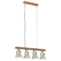 VidaXL Industrialna lampa sufitowa, srebrna, E27, drewno mango