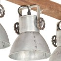 VidaXL Industrialna lampa sufitowa, srebrna, E27, drewno mango