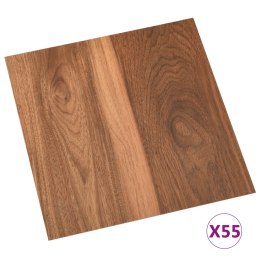 VidaXL Samoprzylepne panele podłogowe, 55 szt., PVC, 5,11 m², brązowe