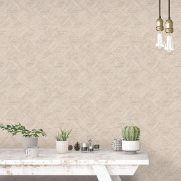 Noordwand Tapeta Evergreen Wicker Natural, beżowa