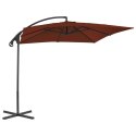 VidaXL Parasol wiszący ze stalowym słupkiem, 250x250 cm, terakota