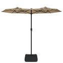 VidaXL Podwójny parasol ogrodowy z LED, taupe, 316x240 cm