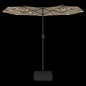 VidaXL Podwójny parasol ogrodowy z LED, taupe, 316x240 cm