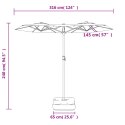 VidaXL Podwójny parasol ogrodowy z LED, taupe, 316x240 cm