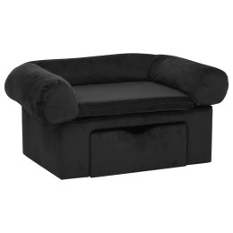 VidaXL Sofa dla psa, z szufladą, czarna, 75x50x38 cm, pluszowa