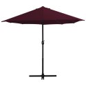 VidaXL Parasol ogrodowy na słupku aluminiowym, 460 x 270 cm, bordowy