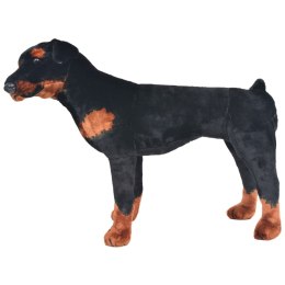 VidaXL Pluszowy rottweiler, stojący, czarno-brązowy, XXL