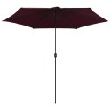 VidaXL Parasol ogrodowy na aluminiowym słupku, 270x246 cm, bordowy