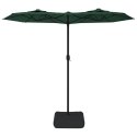 VidaXL Podwójny parasol ogrodowy z LED, zielony, 316x240 cm