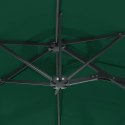 VidaXL Podwójny parasol ogrodowy z LED, zielony, 316x240 cm