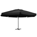 VidaXL Parasol ogrodowy na aluminiowym słupku, 600 cm, czarny