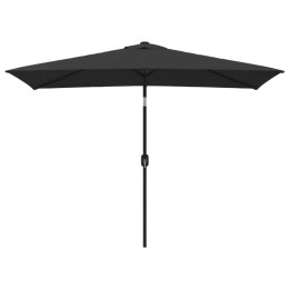 VidaXL Parasol ogrodowy na metalowym słupku, 300 x 200 cm, czarny