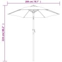 VidaXL Parasol, piaskowa biel, 200x224 cm, aluminium