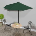 VidaXL Półparasol balkonowy na słupku z aluminium, 270x144 cm, zielony