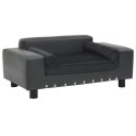 VidaXL Sofa dla psa, ciemnoszara, 81x43x31 cm, plusz i sztuczna skóra