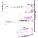 VidaXL Stojak na monitory, czarny, stalowy, VESA 75/100 mm