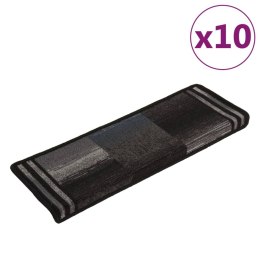 VidaXL Samoprzylepne nakładki na schody 10 szt. 65x21x4cm czarno-szare