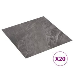 VidaXL Samoprzylepne panele podłogowe, 20 szt., PVC, 1,86 m², czarne